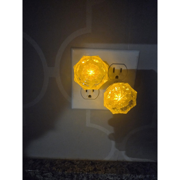 General Electric Other - Pair GE Snowflake Shape Night Light Clear w Wall Plug In General Electric